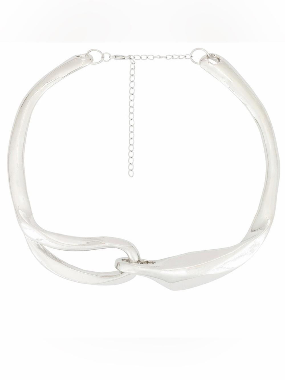 Amber Sceats Revolve Silver Sculptural Modern Choker Statement Necklace New